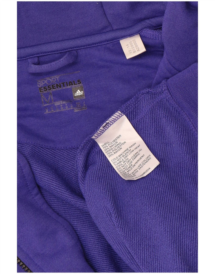 Adidas Mens Climalite Zip Sudadera con capucha Suéter Medio Púrpura Poliéster