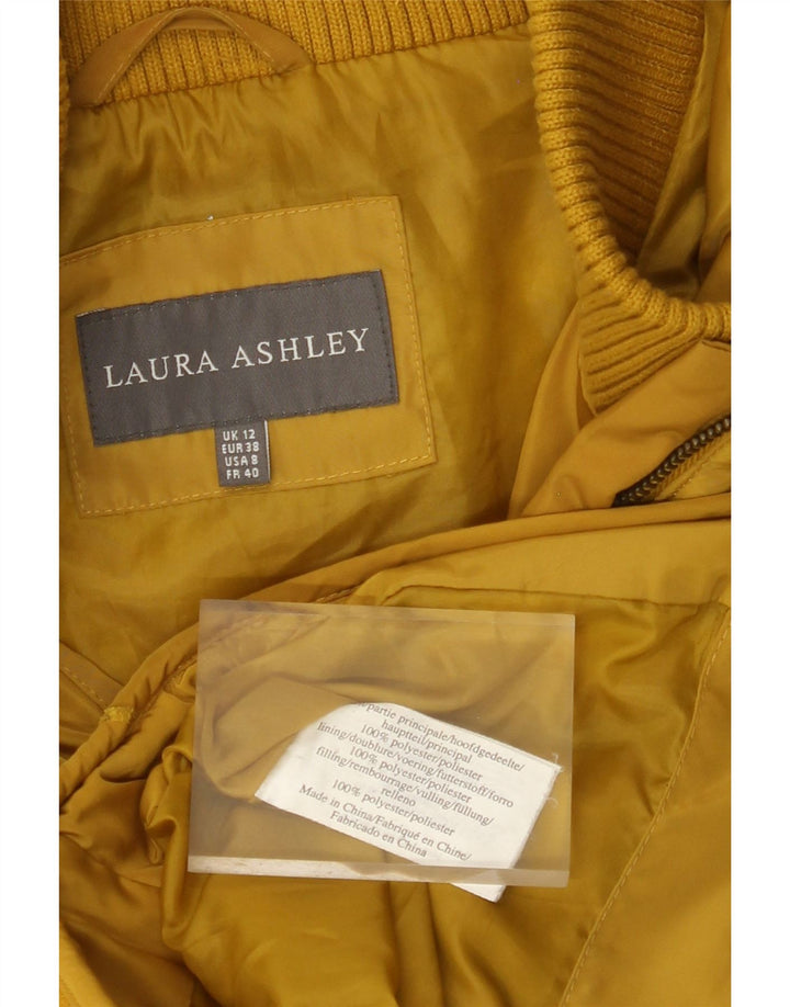 LAURA ASHLEY Chaqueta acolchada para mujer UK 12 Poliéster amarillo medio
