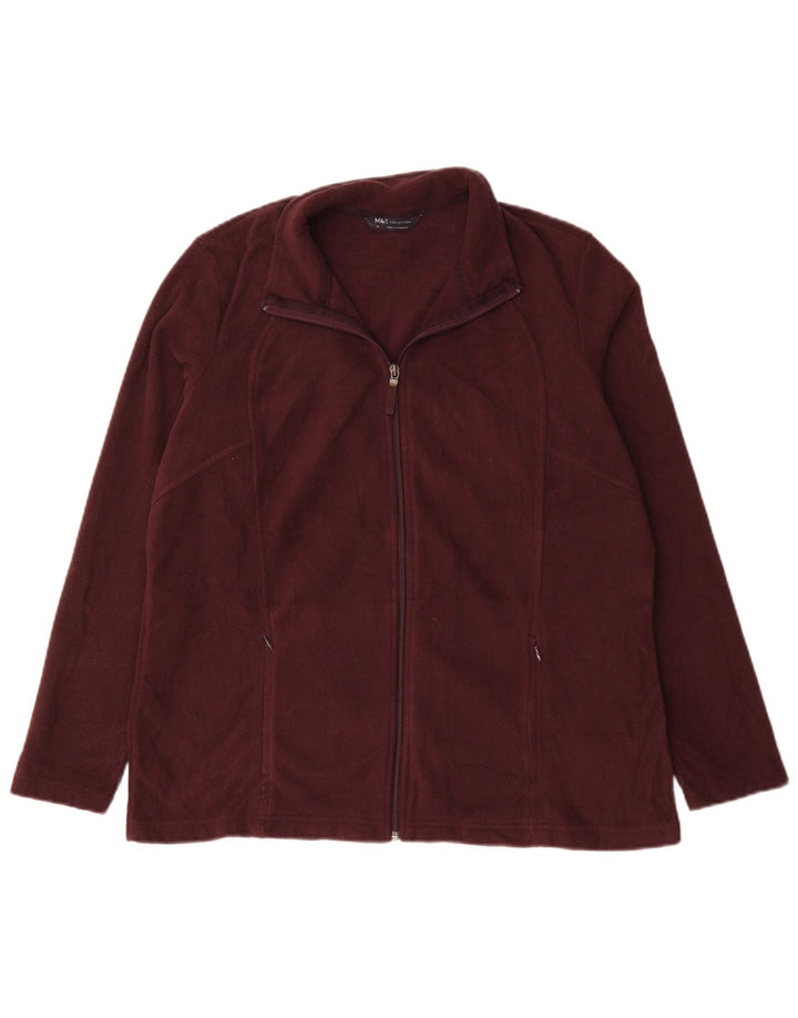 Marks & Spencer Chaqueta polar extragrande para mujer UK 18 XL Poliéster burdeos