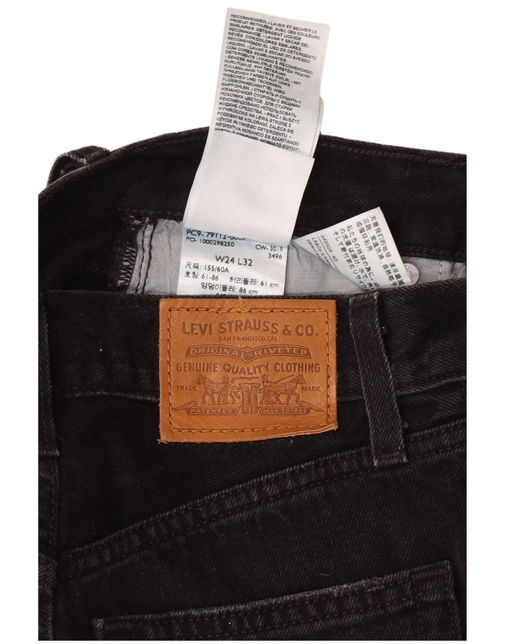 Levi's Vaqueros de pierna ancha y cintura alta para mujer W24 L32 Clásico de algodón negro