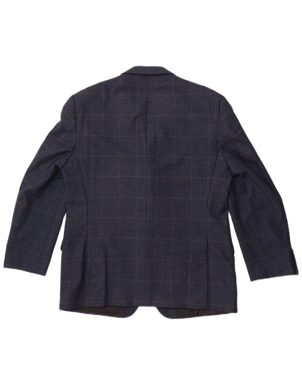 VALLE LESIA Chaqueta tipo blazer de 3 botones para hombre IT 54 2XL Pata de gallo azul marino