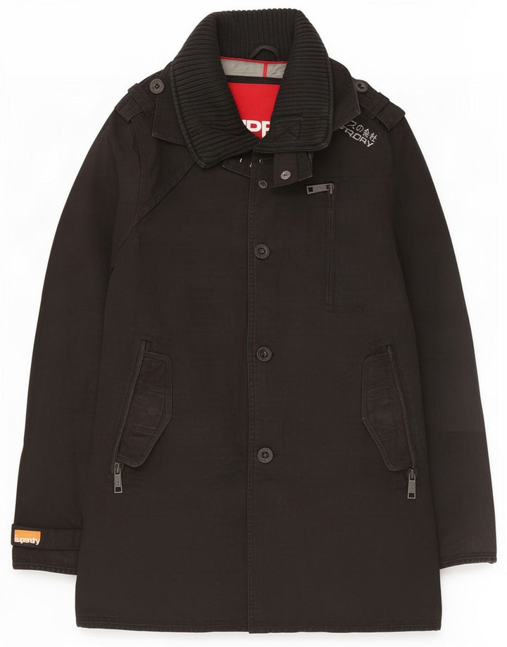 Superdry Gabardina para hombre ES 38 Algodón negro mediano