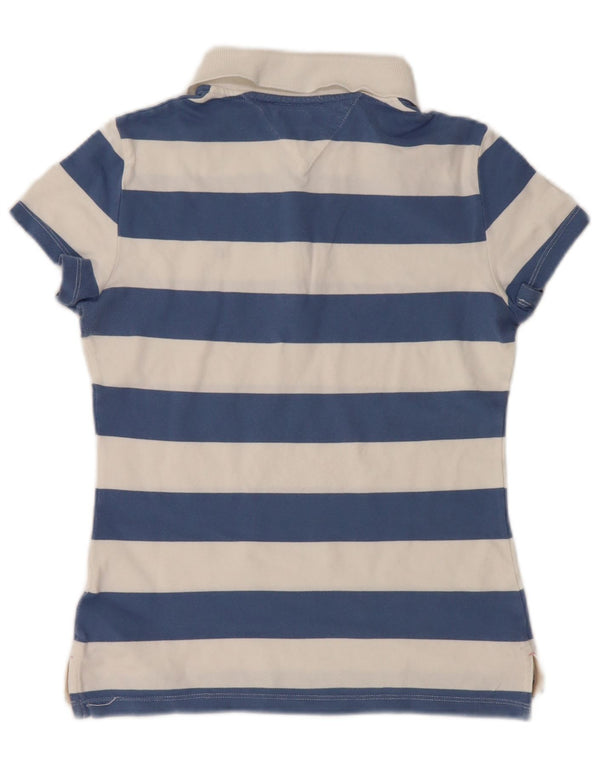 Tommy Hilfiger Polo Slim Fit para Mujer UK 40 Mediano Rayas Blancas