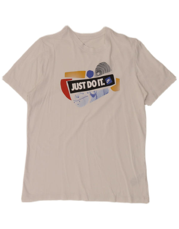 NIKE Camiseta gráfica para hombre Top Medium White Cotton