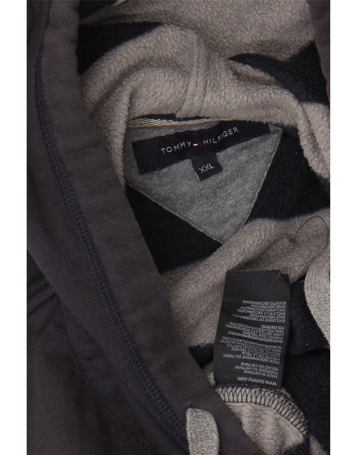 TOMMY HILFIGER Suéter con capucha y cremallera para hombre 2XL Algodón azul marino