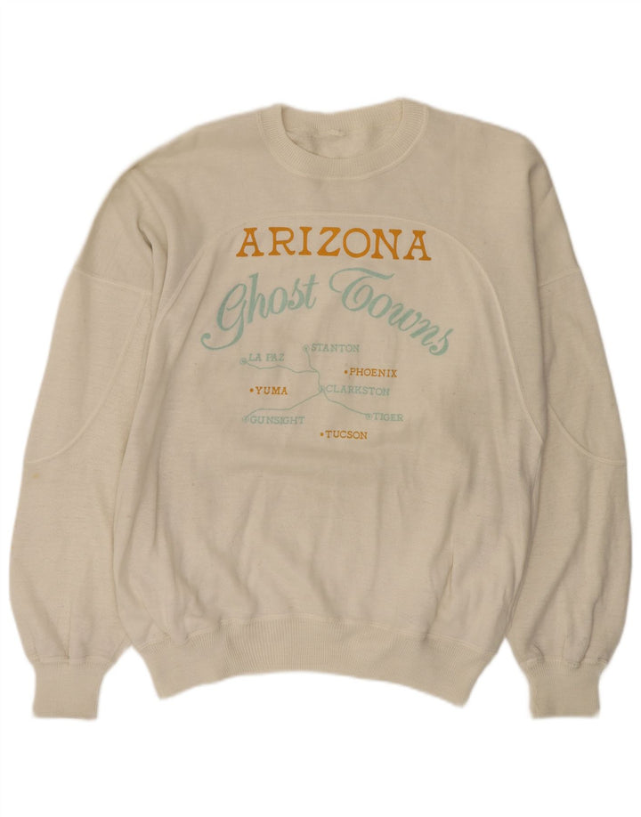 Arizona Mens Graphic Sudadera Jumper Grande Blanco