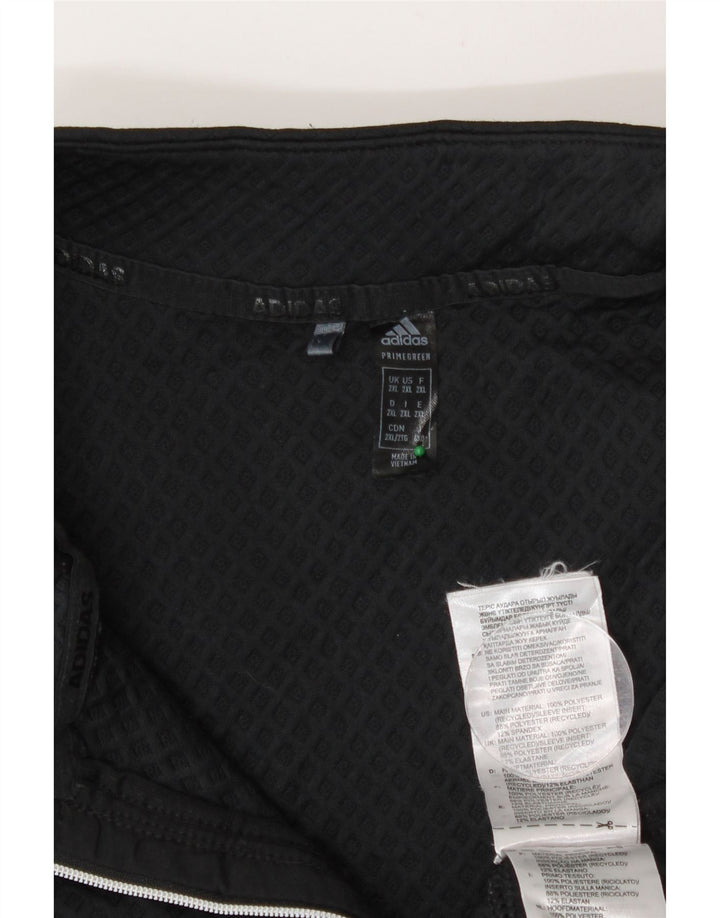 Adidas - Sudadera con cuello y cremallera para hombre, talla 2XL, poliéster negro