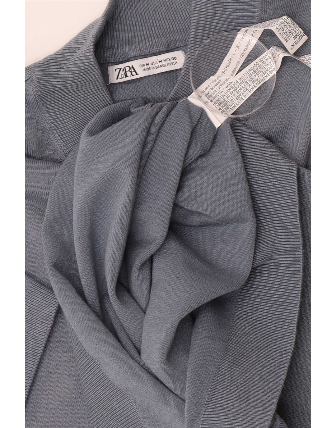 Zara Hombre Camiseta Top Viscosa Azul Medio