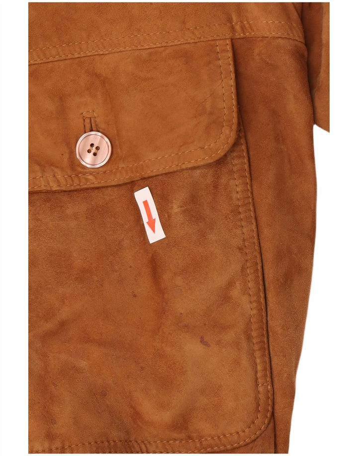 Vintage hombres ante bomber chaqueta IT 52 XL cuero marrón