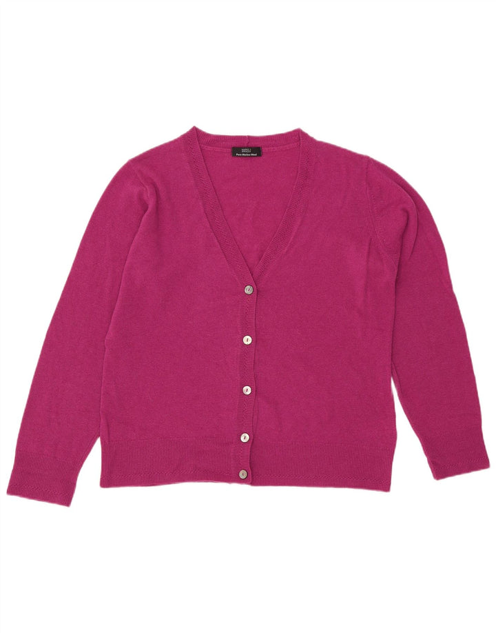 Marks & Spencer Suéter tipo cárdigan para mujer Reino Unido 44 Lana rosa grande
