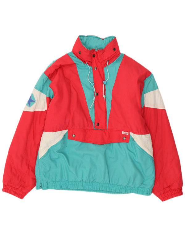 VINTAGE Chaqueta Anorak con capucha de gran tamaño para hombre Reino Unido 40 Bloque de color azul grande