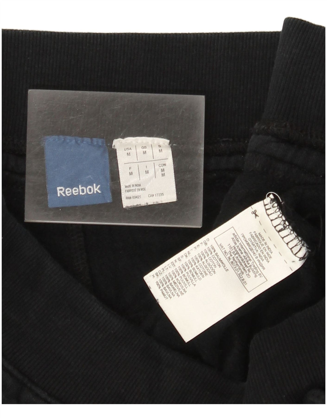 Reebok Pantalones De Chándal Gráficos Joggers De Algodón Negro Mediano