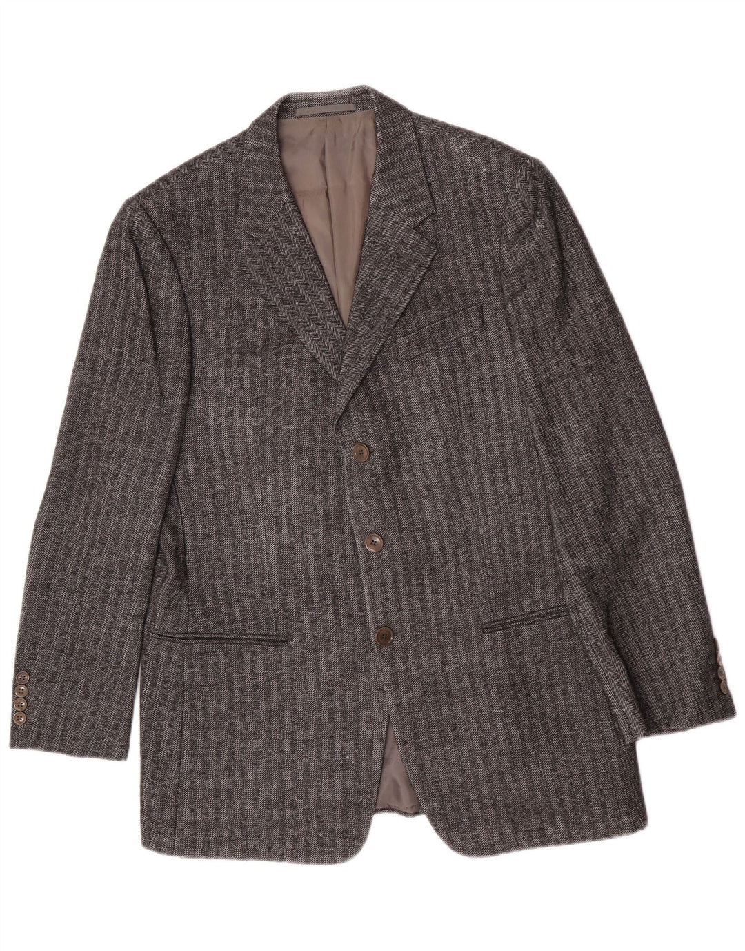 Armani Collezioni Chaqueta tipo blazer de 3 botones para hombre IT 52 XL Espiga gris