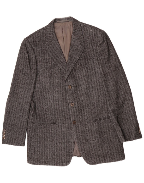 Armani Collezioni Chaqueta tipo blazer de 3 botones para hombre IT 52 XL Espiga gris