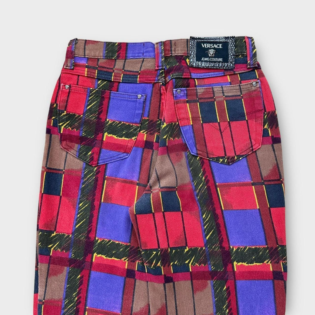 Pantalones vintage con estampado de jeans Versace - cintura de 27"