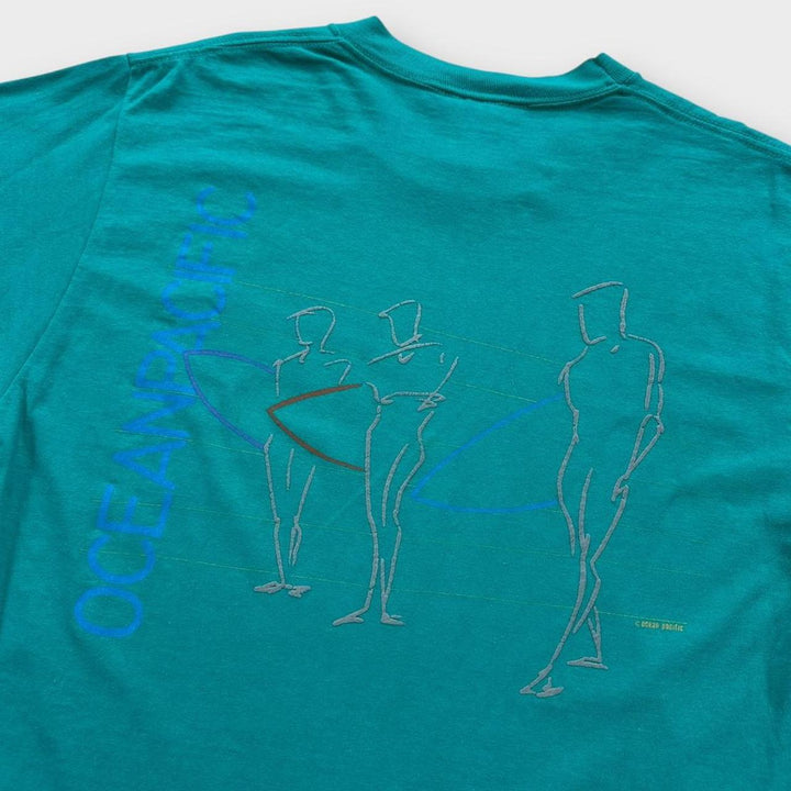 Camiseta gráfica vintage del océano Pacífico - grande