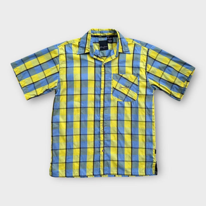 Camisa vintage de manga corta Sean John - grande (se adapta como un XL holgado)