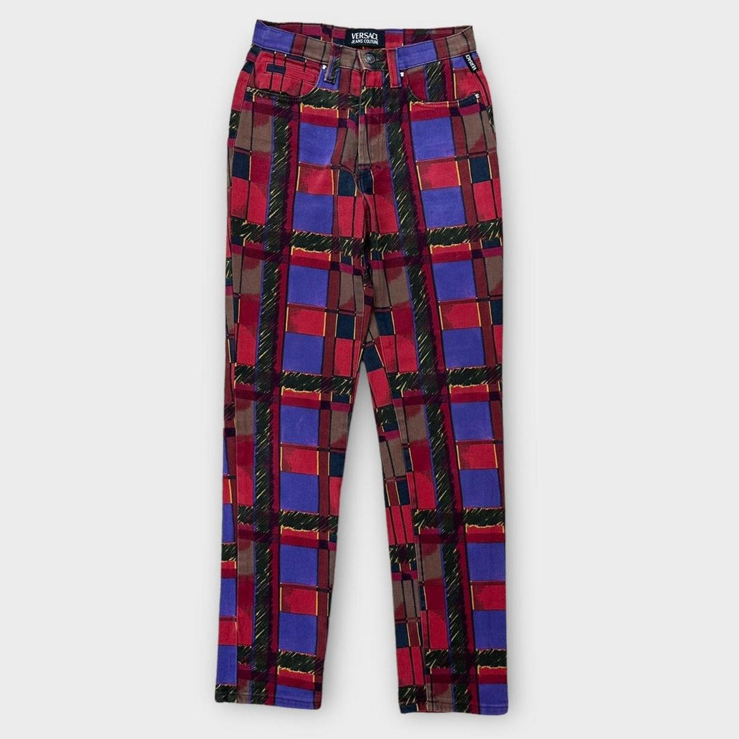 Pantalones vintage con estampado de jeans Versace - cintura de 27"