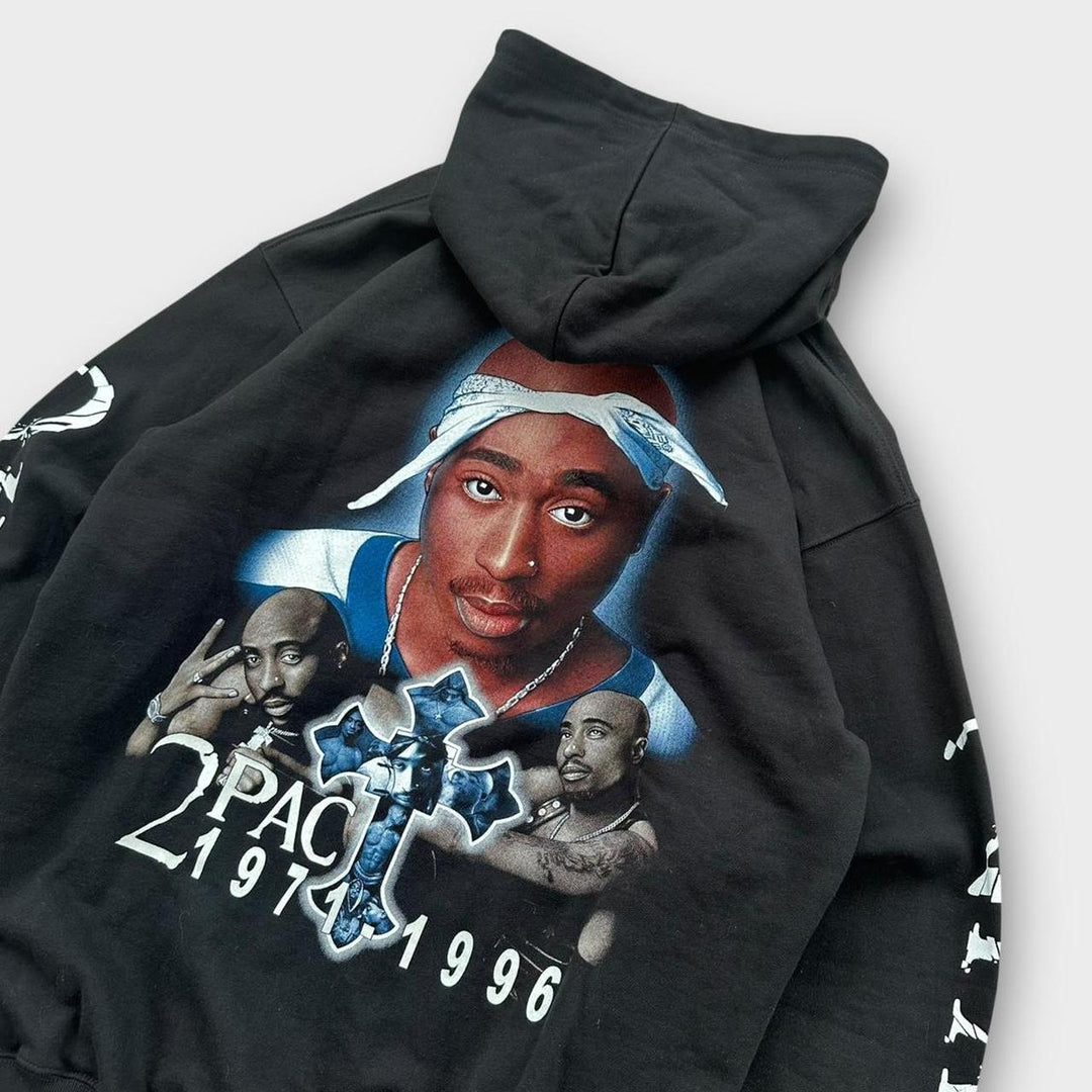 Sudadera con capucha gráfica Vintage Tupac - XL