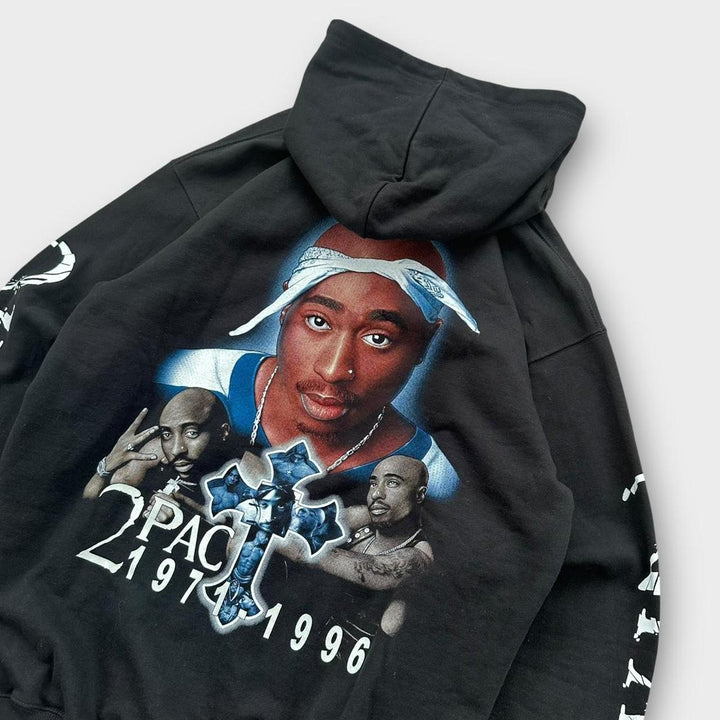Sudadera con capucha gráfica Vintage Tupac - XL