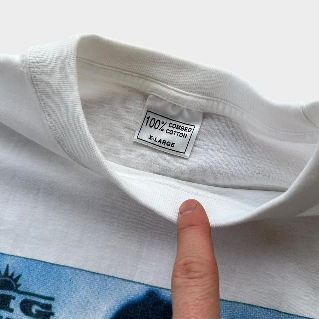 Gran país por qué la camiseta vintage de cara larga - XL