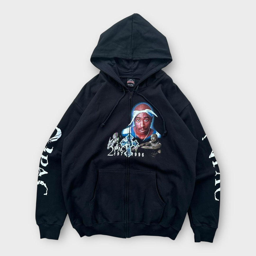 Sudadera con capucha gráfica Vintage Tupac - XL
