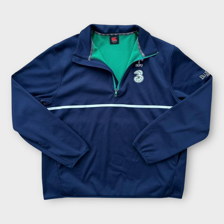 Jersey con cremallera de un cuarto de rugby de Irlanda (XL)