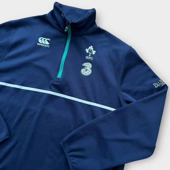 Jersey con cremallera de un cuarto de rugby de Irlanda (XL)