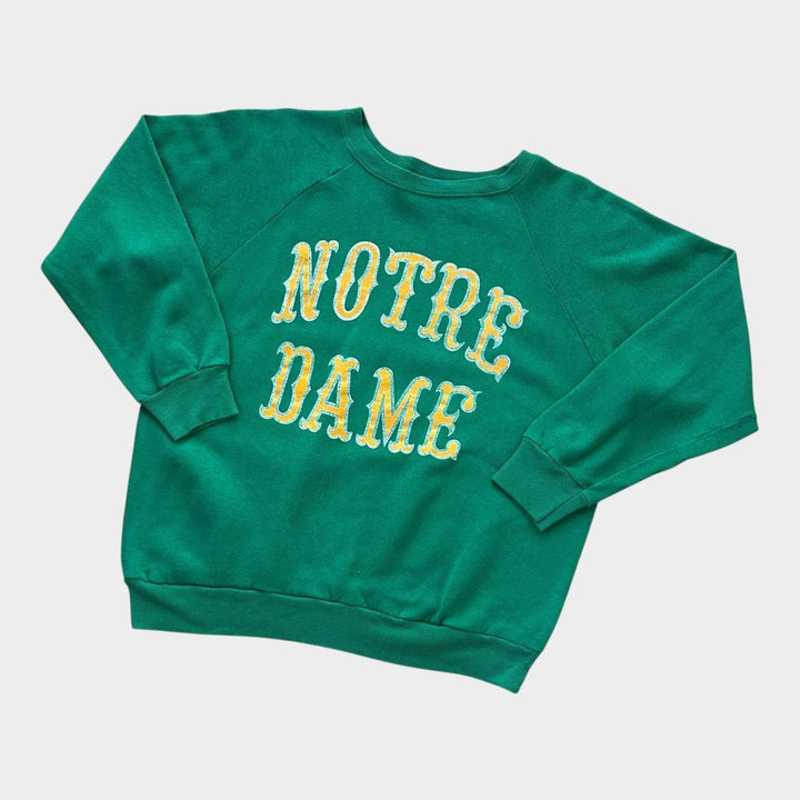 Sudadera campeona gráfica Vintage de Notre Dame de los años 80 - grande (se adapta como mediana)
