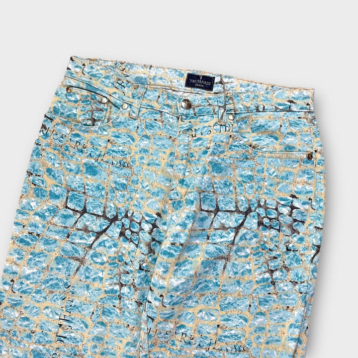 Pantalón Trussardi vintage con estampado de cocodrilo