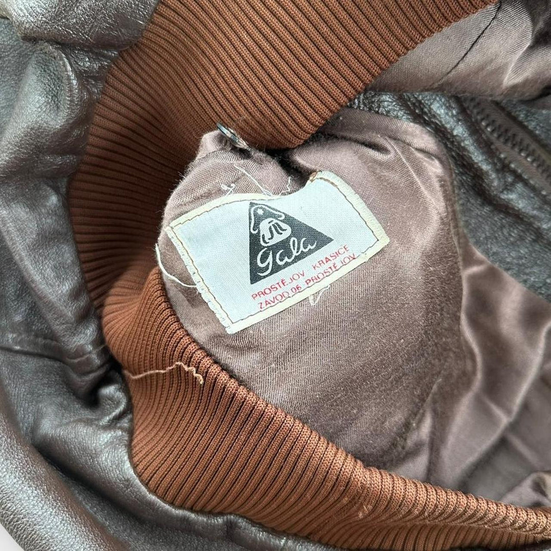 Chaqueta de vuelo de cuero vintage - grande