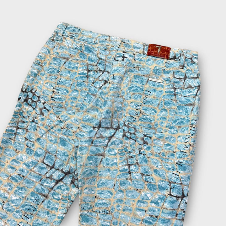 Pantalón Trussardi vintage con estampado de cocodrilo