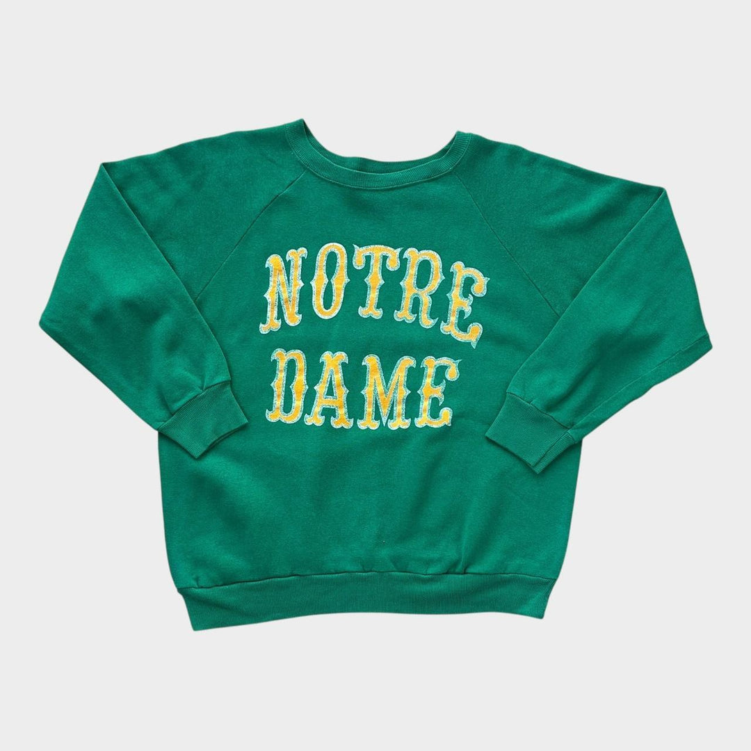 Sudadera campeona gráfica Vintage de Notre Dame de los años 80 - grande (se adapta como mediana)