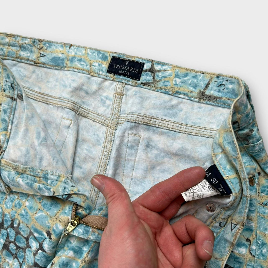 Pantalón Trussardi vintage con estampado de cocodrilo