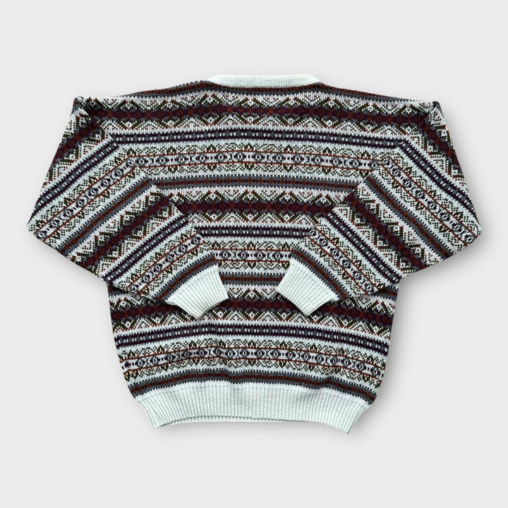 Jersey de punto estampado vintage de los años 90- XL