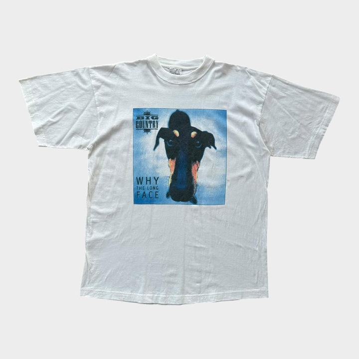 Gran país por qué la camiseta vintage de cara larga - XL