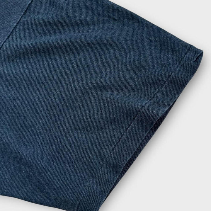 Camiseta vintage con gráfico de motociclista de punto único - XL