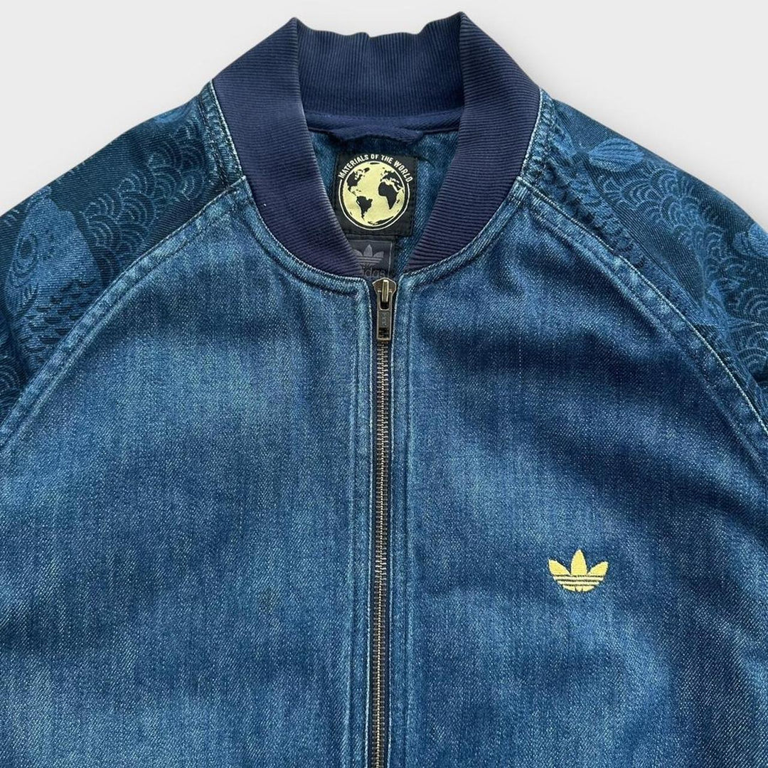 Vintage Adidas chaqueta bomber de mezclilla - mediana