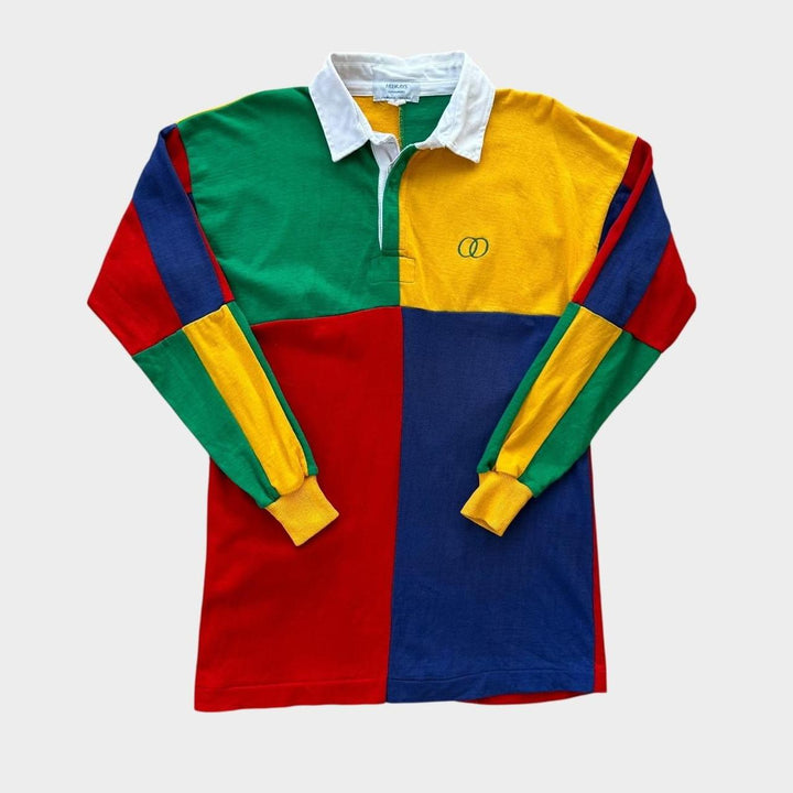 Camiseta de rugby vintage con bloques de color - mediana