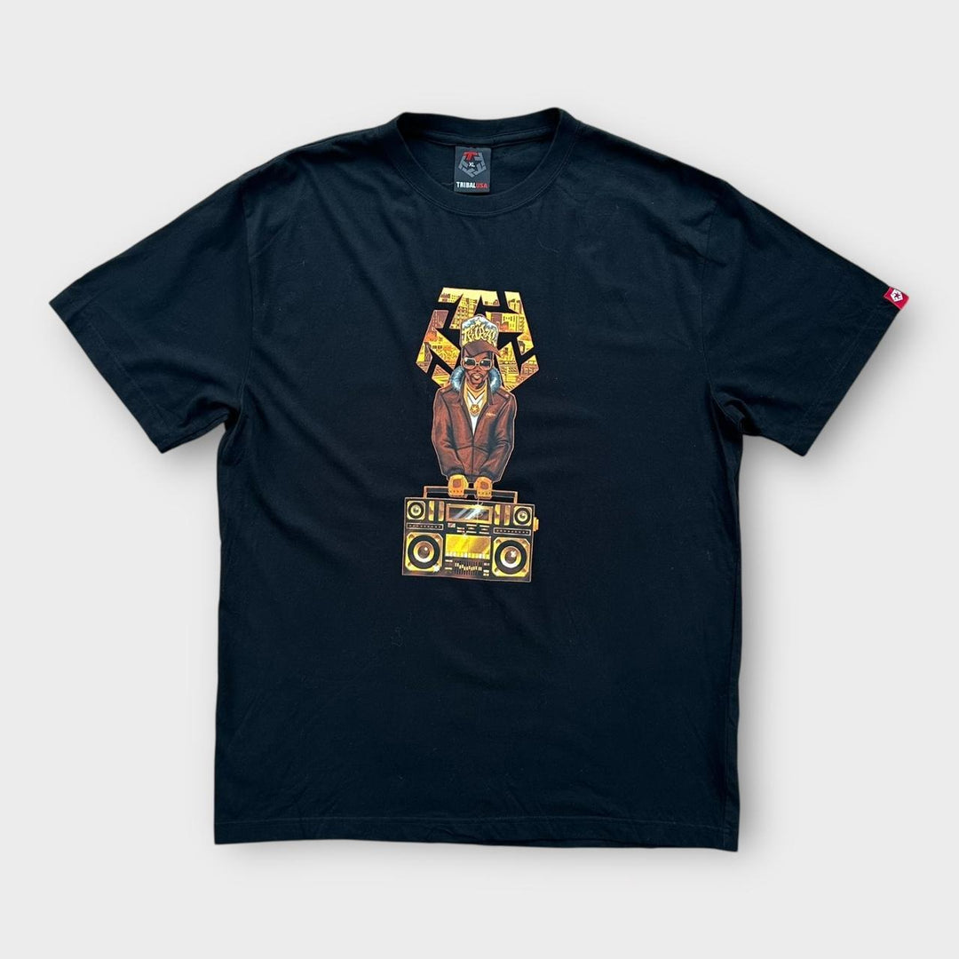 Camiseta con gráfico tribal de hip-hop Y2K - XL