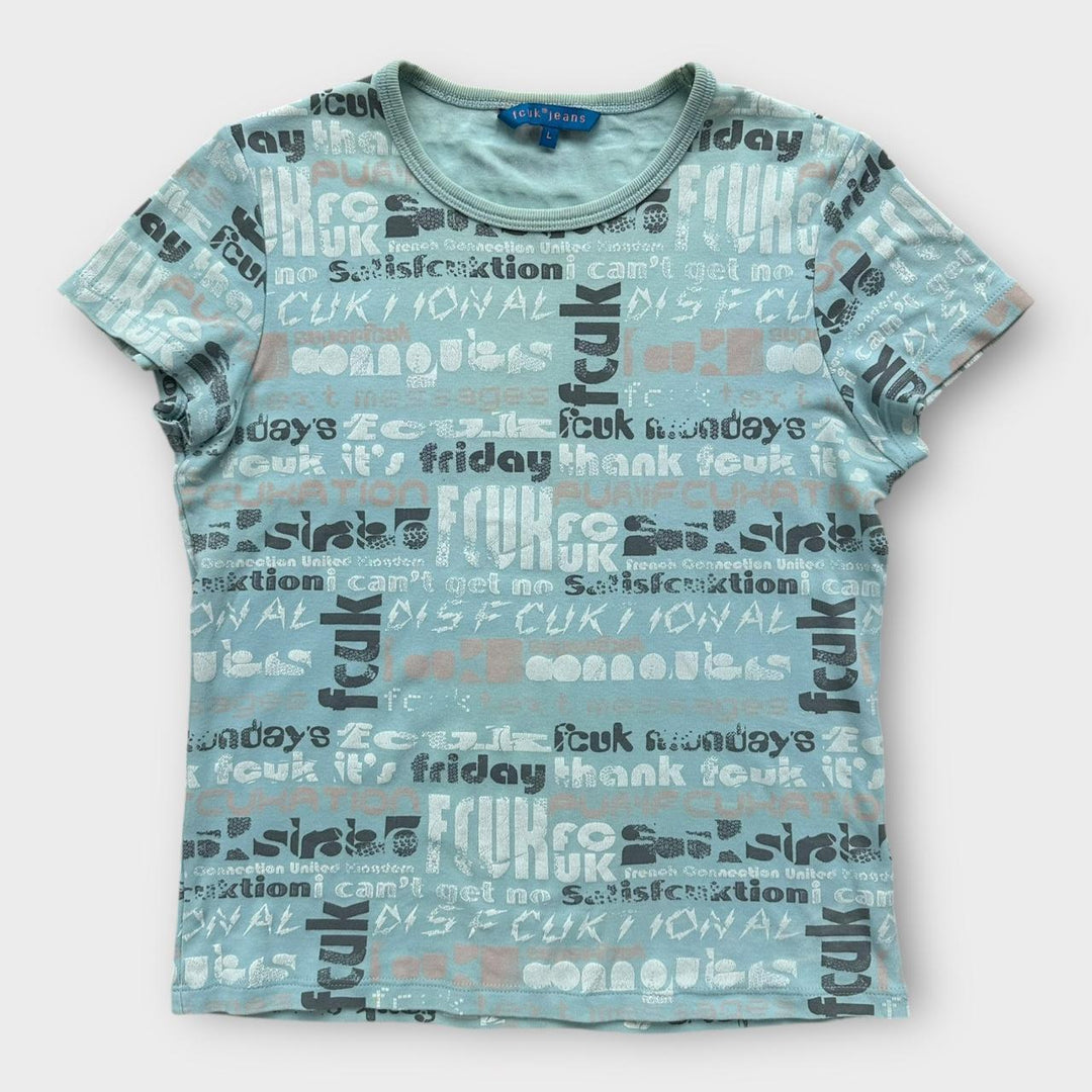 Camiseta vintage Y2K FCUK - grande para mujer