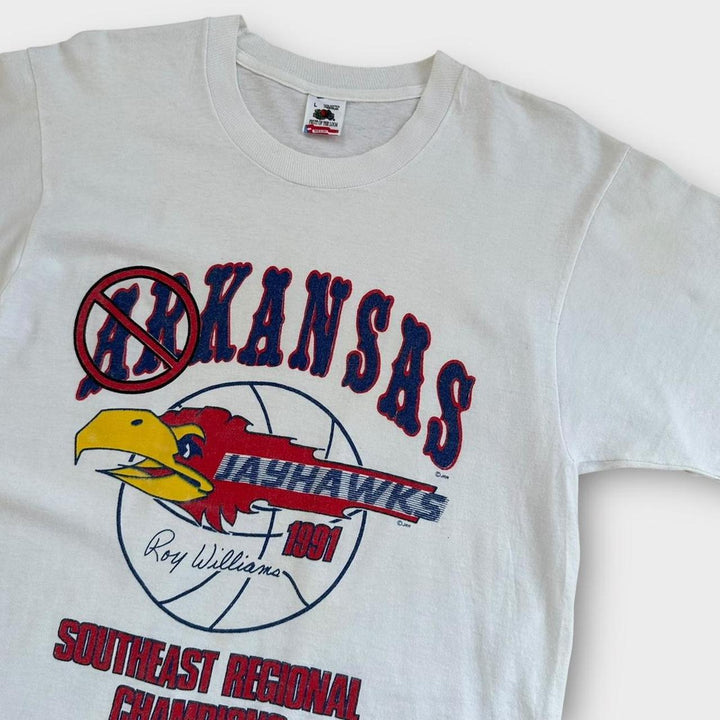 Camiseta gráfica de baloncesto vintage de Kansas - grande