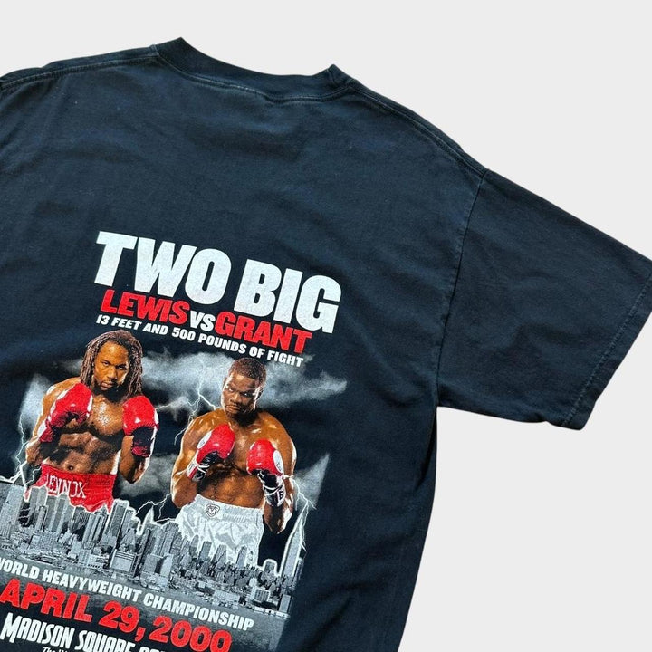 Camiseta gráfica de boxeo vintage Lewis bs Grant - grande