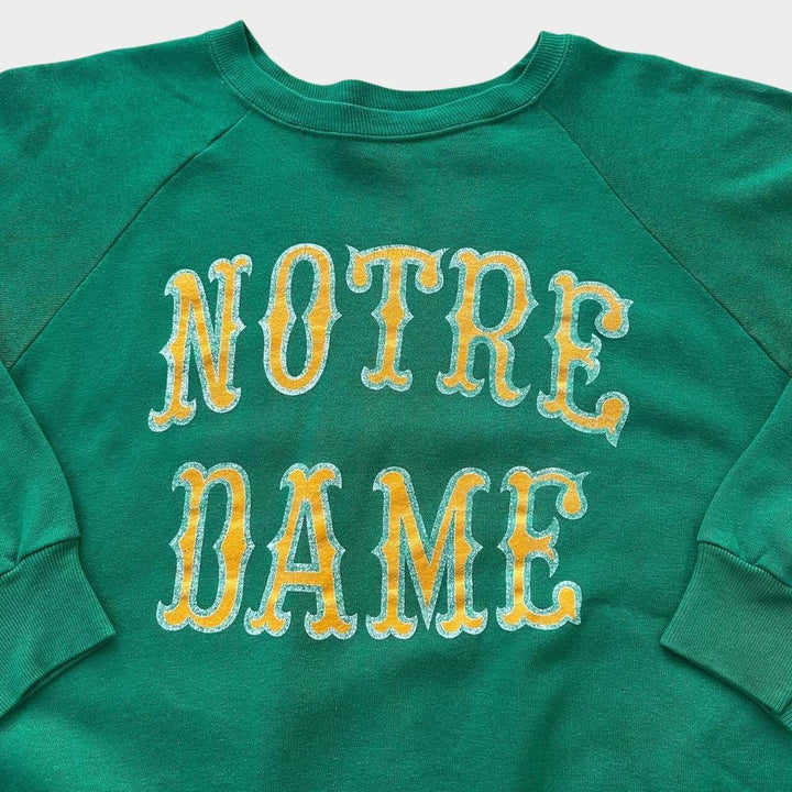 Sudadera campeona gráfica Vintage de Notre Dame de los años 80 - grande (se adapta como mediana)