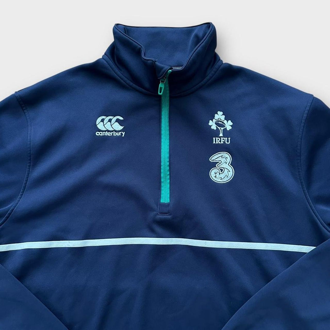 Jersey con cremallera de un cuarto de rugby de Irlanda (XL)