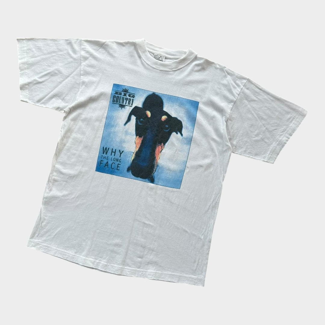 Gran país por qué la camiseta vintage de cara larga - XL