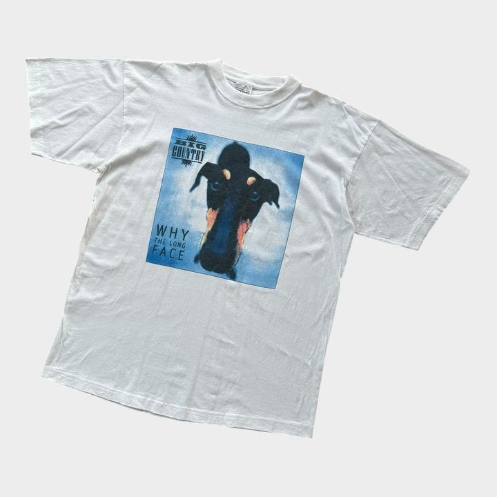 Gran país por qué la camiseta vintage de cara larga - XL