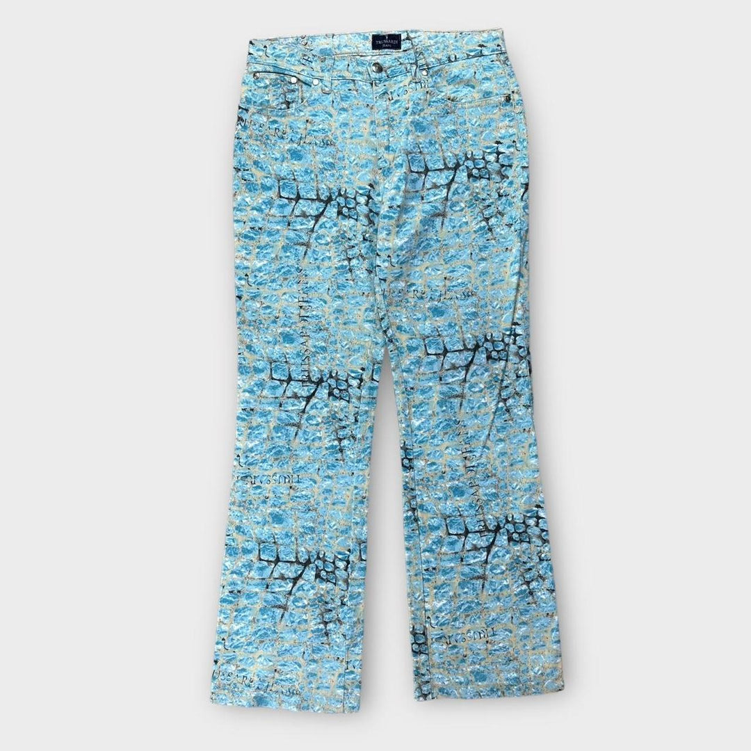 Pantalón Trussardi vintage con estampado de cocodrilo