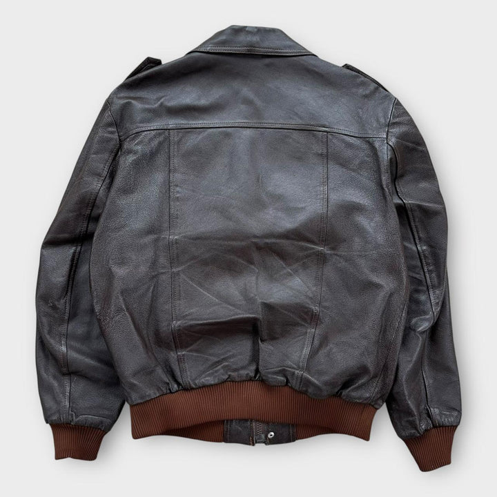 Chaqueta de vuelo de cuero vintage - grande