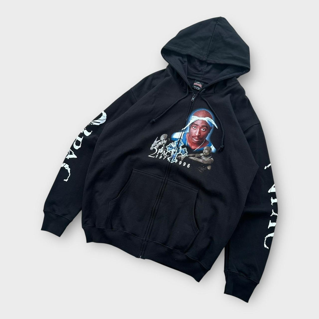 Sudadera con capucha gráfica Vintage Tupac - XL